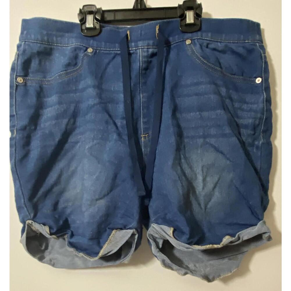 Women's Just Be blue denim Jean Pull On Shorts Size Medium Dark Wash